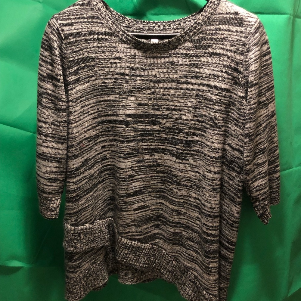 Croft & Barrow 2X marled sweater edge hem greys